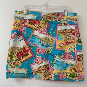New York & Company Italian Riviera Print Skirt